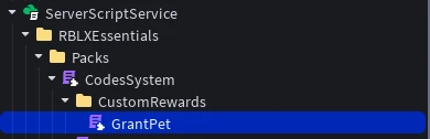 A custom reward module selected in the plugin