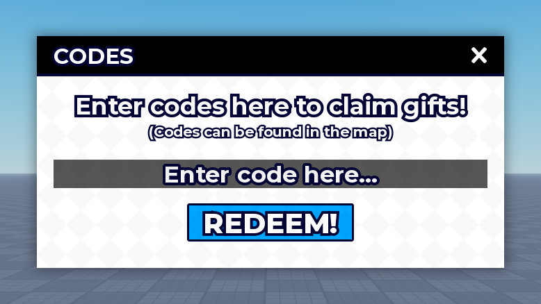 The same Codes panel redesigned in a black and blue style