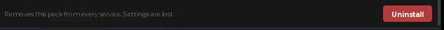 Uninstall Pack button