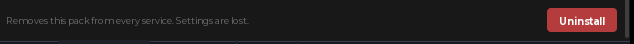 Uninstall Pack button