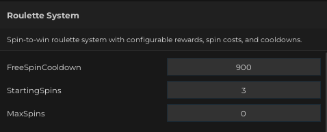 Roulette System plugin settings - General